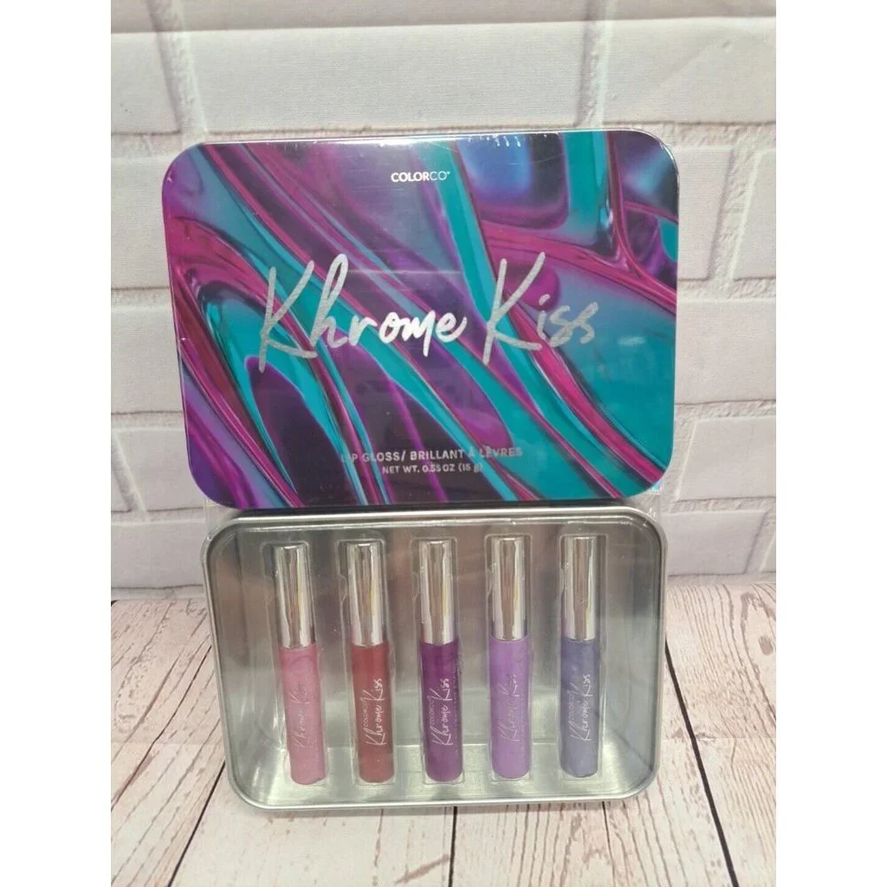 Khrome Kiss 5pc Lip Gloss, Tin Can Set‎